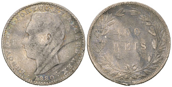 Португалия 100 реалов 1880 Луиш I (1861-1889) KM 510 серебро 4611-265