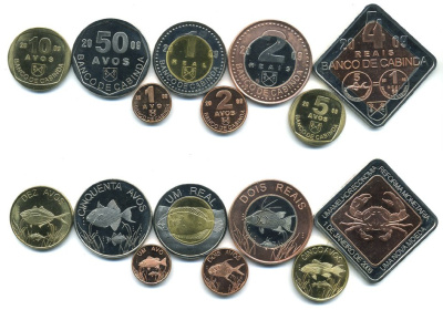 КАБИНДА НАБОР ИЗ 11 МОНЕТ 2009 3 МОНЕТЫ БИМЕТАЛЛ, РЫБЫ UNC N2-62