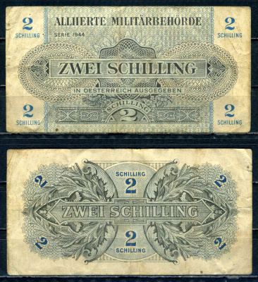 Австрия 2 шиллинга 1944 печать: Форбс, Бостон, Массачусетс. Pick 104 a бумага 00-00