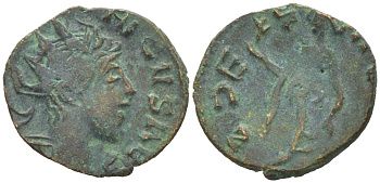Римская Империя, императоры в Галлии антониниан 273 - 274 Тетрик II, C PIV ESV TETRICVS CA, бюст цезаря / SPES PVBLICA, Спея, персонификация Надежды, Августа Треверов RIC 272 биллон 1073-24-93