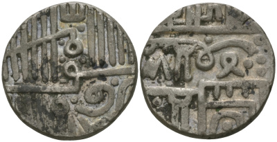 Индия, Наванагар (Nawanagar) 1 кори (kori) ND AH(9)78, frozen KM 10 серебро 1521-532