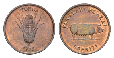 Тонга 1 сенити 1975 KM 42 бронза UNC 4669-726