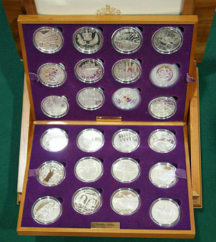 Страны Британского содружества красочный набор из 24 монет 2002 золотой юбилей правления королевы Елизаветы серебро PROOF 00-00
