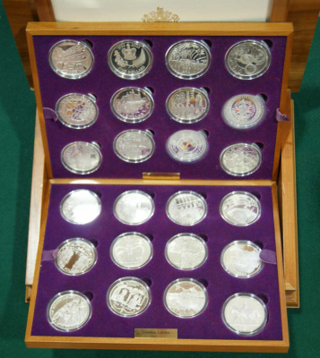 Страны Британского содружества красочный набор из 24 монет 2002 золотой юбилей правления королевы Елизаветы серебро PROOF 00-00