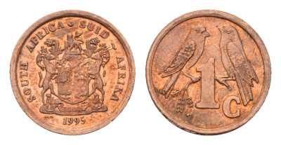 ЮАР 1 цент 1995 KM 132 сталь плакированная медью UNC 4643-323
