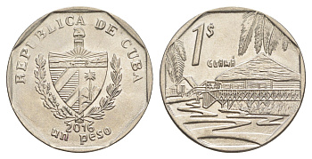Куба 1 песо 2016 хижины Гуама KM 579 сталь плакированная никелем 4646-511