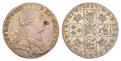 Великобритания 1 шиллинг 1787 Георг III (1760-1820) KM 607.2, Spink 3746 серебро 00-805-08