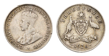 Австралия 3 пенса 1926 Георг V (1910-1936) KM 24 серебро 4669-643