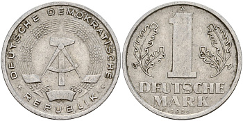 ГДР 1 марка 1956 A KM 13 алюминий 119-154