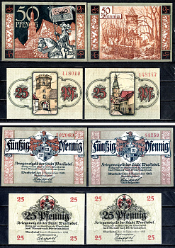 Вунзидель (Бавария) набор из 4 нотгельдов 1918 2193-20-1-2