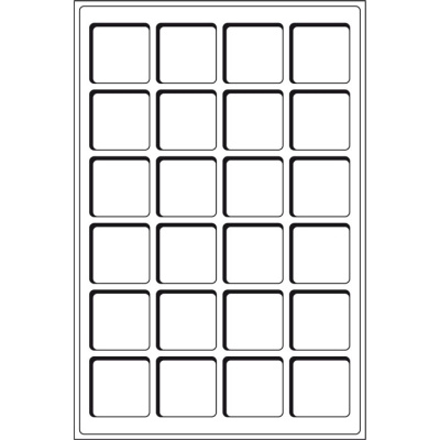 Вкладыш велюровый формата L на 24 ячейки для монет диаметром до 47 мм. 324301