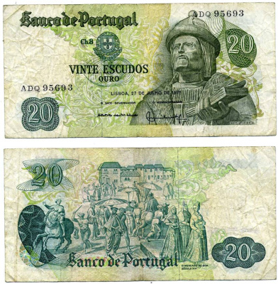 Португалия 20 эскудо 1971 27 июля 1971, Гарсия де Орта Pick 173   бумага   7203-21-1-2
