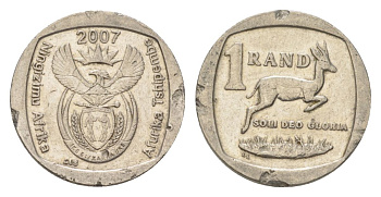 ЮАР 1 ранд 2007 KM 344 медь плакированная никелем 4627-451