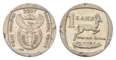 ЮАР 1 ранд 2007 KM 344 медь плакированная никелем 4627-451