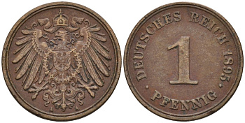 Германия 1 пфенниг 1895 A KM 10, J. 10 медь 4567-1117