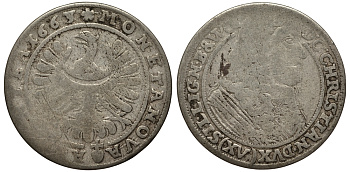 Силезия-Легница-Бжег 15 крейцеров 1663 Кристиан (1639-1673) серебро 413-1224