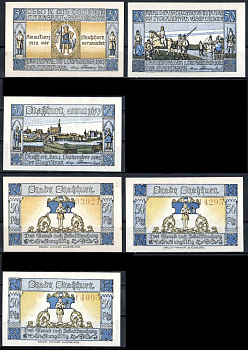 Штасфурт (Пруссия, Саксония) полный набор из 3 нотгельдов (50 пфеннигов) 1921 Mehl Grabowski 1256.3a бумага UNC (пресс) 7556-64-3-2