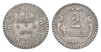 Венгрия 2 филлера 1940 BP KM 518 сталь 4665-466