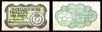 Фиджи 1 пенни 1942 Pick 47 бумага 8608-1-1-2