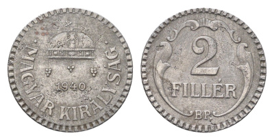 Венгрия 2 филлера 1940 BP KM 518 сталь 4665-466