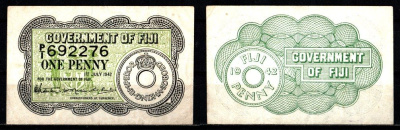 Фиджи 1 пенни 1942 Pick 47 бумага 8608-1-1-2