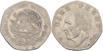 Мексика 10 песо 1981 Мигель Идальго-и-Костилья KM 477.2 медно-никель 3855-1244