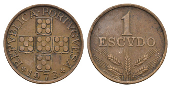 Португалия 1 эскудо 1983 KM 597 бронза 4671-1021