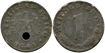 Германия 1 рейхспфенниг 1941 A KM 97, J. 369 цинк 4174-251