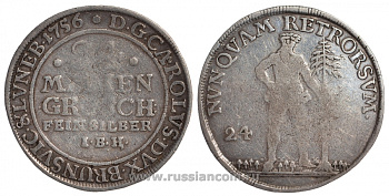 Брауншвейг-Вольфенбюттель 24 мариенгроша 1756 IBH KM 870 серебро 00-000-00