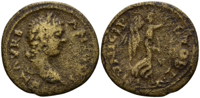 Римская Империя, Провинция Македония, Стобы AE 218 - 222 Элагабал, бюст императора / богиня Нике бронза 1100-8-15
