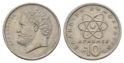Греция 10 драхм 1984 Демокрит KM 132 медно-никель 3336-417