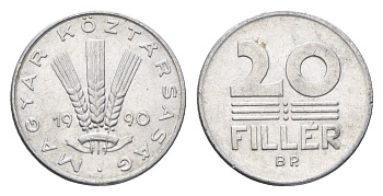 Венгрия 20 филлеров 1990 BP KM 676 алюминий 4664-1262