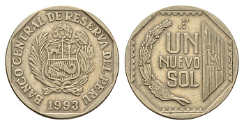 Перу 1 соль 1993 KM 308 медно-никель 4114-1155