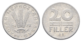 Венгрия 20 филлеров 1972 BP KM 573 алюминий 4665-1112