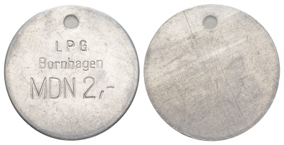 ГДР, Борнхаген 2 марки ND алюминий 4527-321