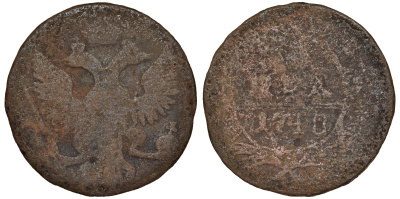 Россия 1 деньга 1740 медь 51-3455