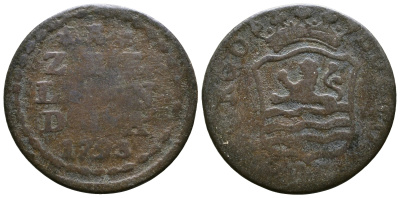 НИДЕРЛАНДЫ ЗЕЛАНДИЯ 1 ДУИТ 1793 KM 105 медь 84-631