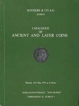 SOTHEBY & CO A.G ZURICH КАТАЛОГ АНТИЧНЫХ И БОЛЕЕ ПОЗДНИХ МОНЕТ 27176 SOTHEBY & CO A.G ZURICH, СATALOGUE OF ANCIENT AND LATER COINS, 86 СТРАНИЦ + ТАБЛИЦЫ С ИЛЛЮСТРАЦИЯМИ английский 00-01-11-05