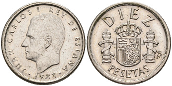 Испания 10 песет 1983 Хуан Карлос I (1975-2001) KM 827 медно-никель 4567-529