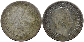 ПРУССИЯ 1 ГРОШ 1826 D KM 410 серебро 4392-1059