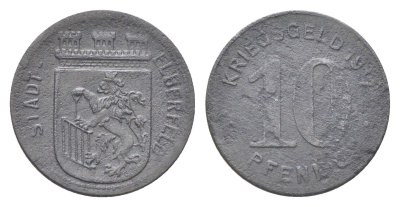 Эльберфельд 10 пфеннигов 1917 Funck 111.2, Men05 6413.2, Men18 8040.2 цинк 4708-861