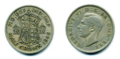 Великобритания 1/2 кроны 1948 Георг VI (1936-1952) KM 866, Spink 4101 медно-никель 89-1222