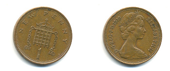 Великобритания 1 пенни 1979 Елизавета II (1952-2022) КМ 915, Spink B1 бронза 177-1118