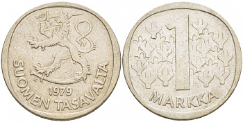 ФИНЛЯНДИЯ 1 МАРКА 1979 K KM 49а медно-никель 3718-747