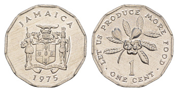 Ямайка 1 цент 1975 KM 64 алюминий UNC 4649-1046