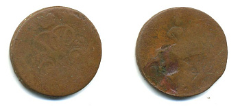 РОССИЯ 1 КОПЕЙКА 1759 медь 61-515