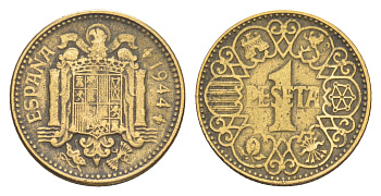 Испания 1 песета 1944 национальное правительство (1939-1947) KM 767 алюминиевая бронза 4611-516