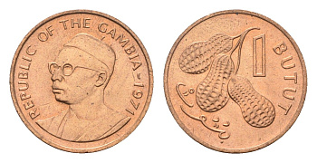 Гамбия 1 бутут 1971 KM 8 бронза UNC 4668-553