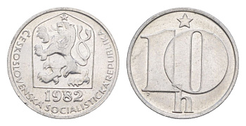 Чехословакия 10 геллеров 1982 KM 80 алюминий UNC 4632-453