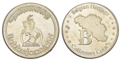 Бельгия медаль из серии Бельгийское наследие - Боббеян Схупен ND диаметр 31 мм, вес 12,9 гр белый металл 4645-1112